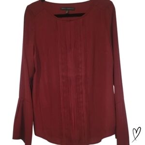 White House Black Market Blouse in Red wine color, long sleeve 12